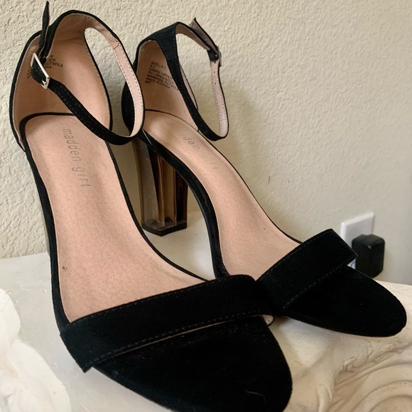 Strappy Black Madden Girl Block Heels - Picture 1 of 5